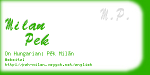 milan pek business card