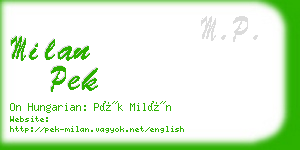 milan pek business card
